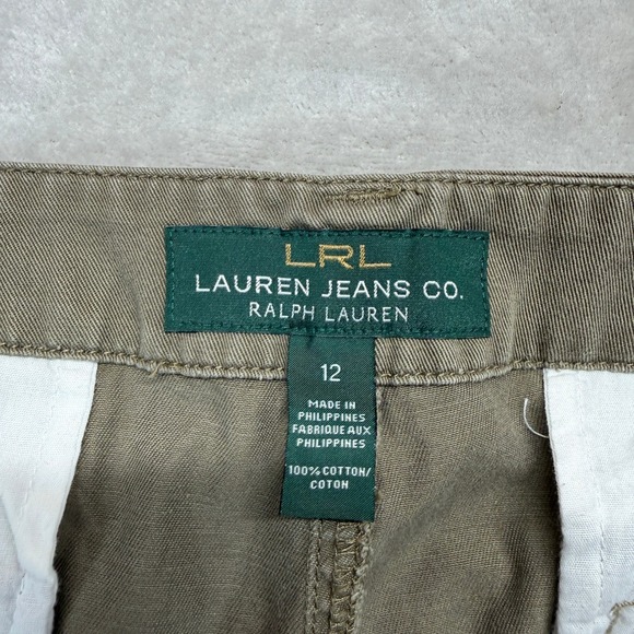LRL Lauren Jeans Co Ralph Lauren Pants Women's 12 Biltmore Chino Khaki Wide Leg - Picture 6 of 15